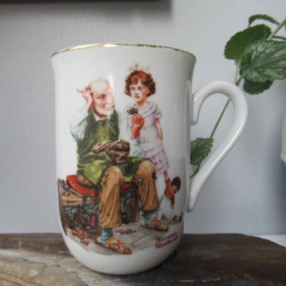 Porcelain Mug Norman Rockwell Collection "The Cobbler" by Norman Rockwell Museum